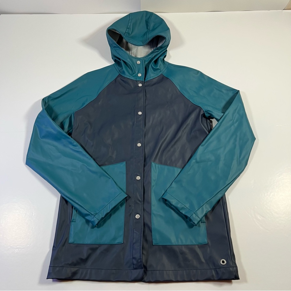 Herschel Supply Co‎ Hooded Rain Jacket Women’s XS Teal Blue Waterproof Coat